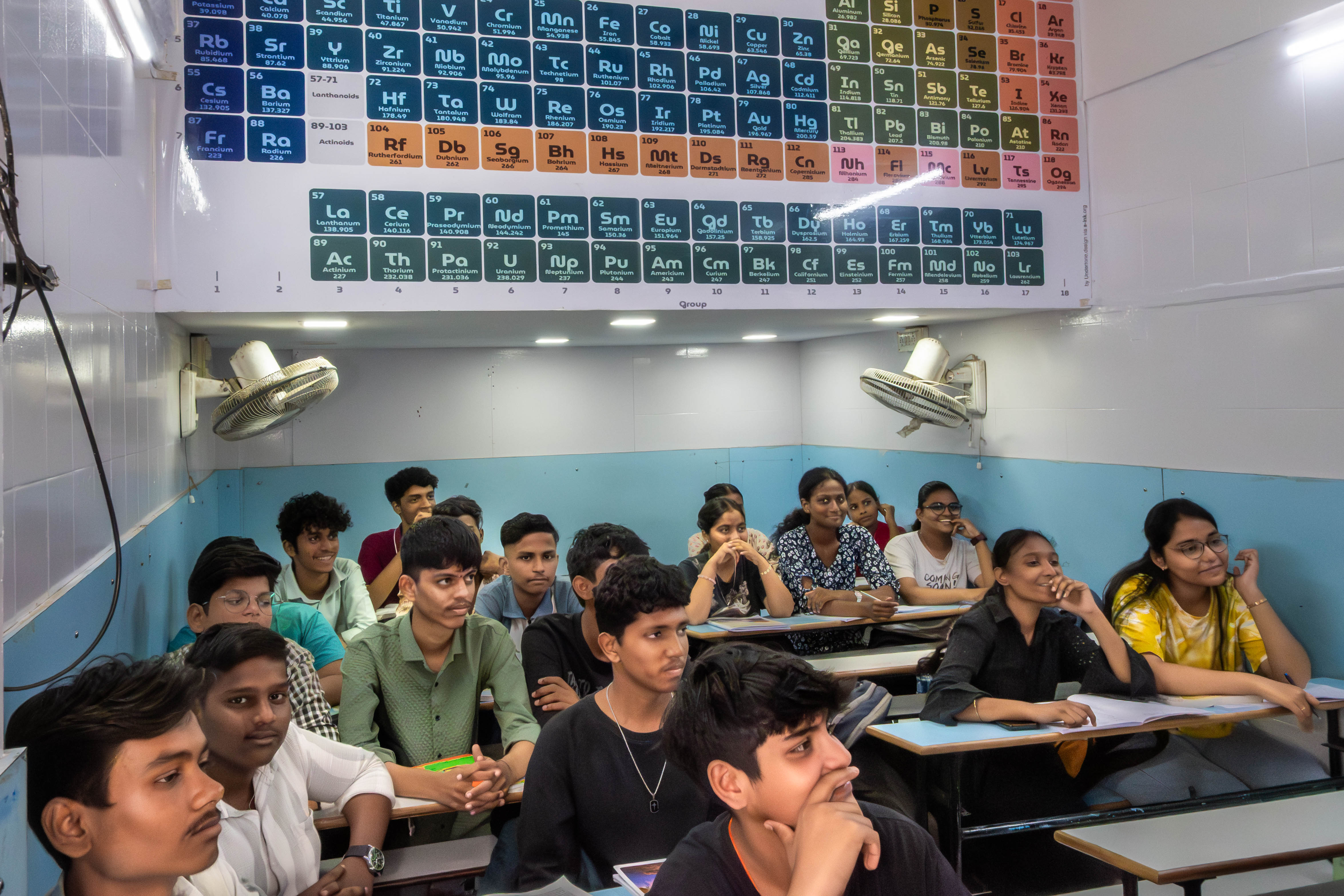 Chemistry classroom with periodic table